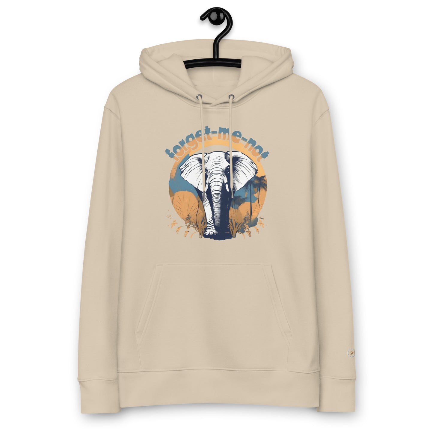 Organic Cotton Hoodie - Eco-Friendly, Soft, Sustainable 'Elephant - save endangered animals'