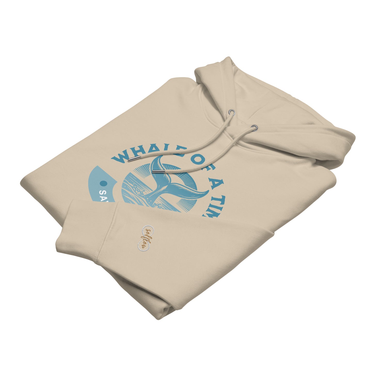 Organic Cotton Hoodie - Eco-Friendly, Soft, Sustainable 'Whale - Save Endangered Animals'