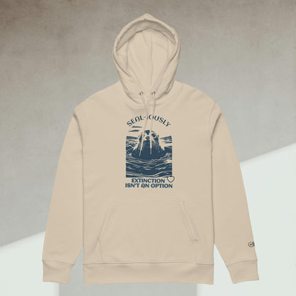 Organic Cotton Hoodie - Eco-Friendly, Soft, Sustainable 'Seal - Save Endangered Animals'