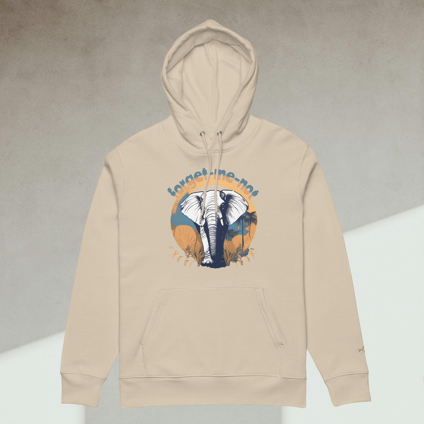 Organic Cotton Hoodie - Eco-Friendly, Soft, Sustainable 'Elephant - save endangered animals'