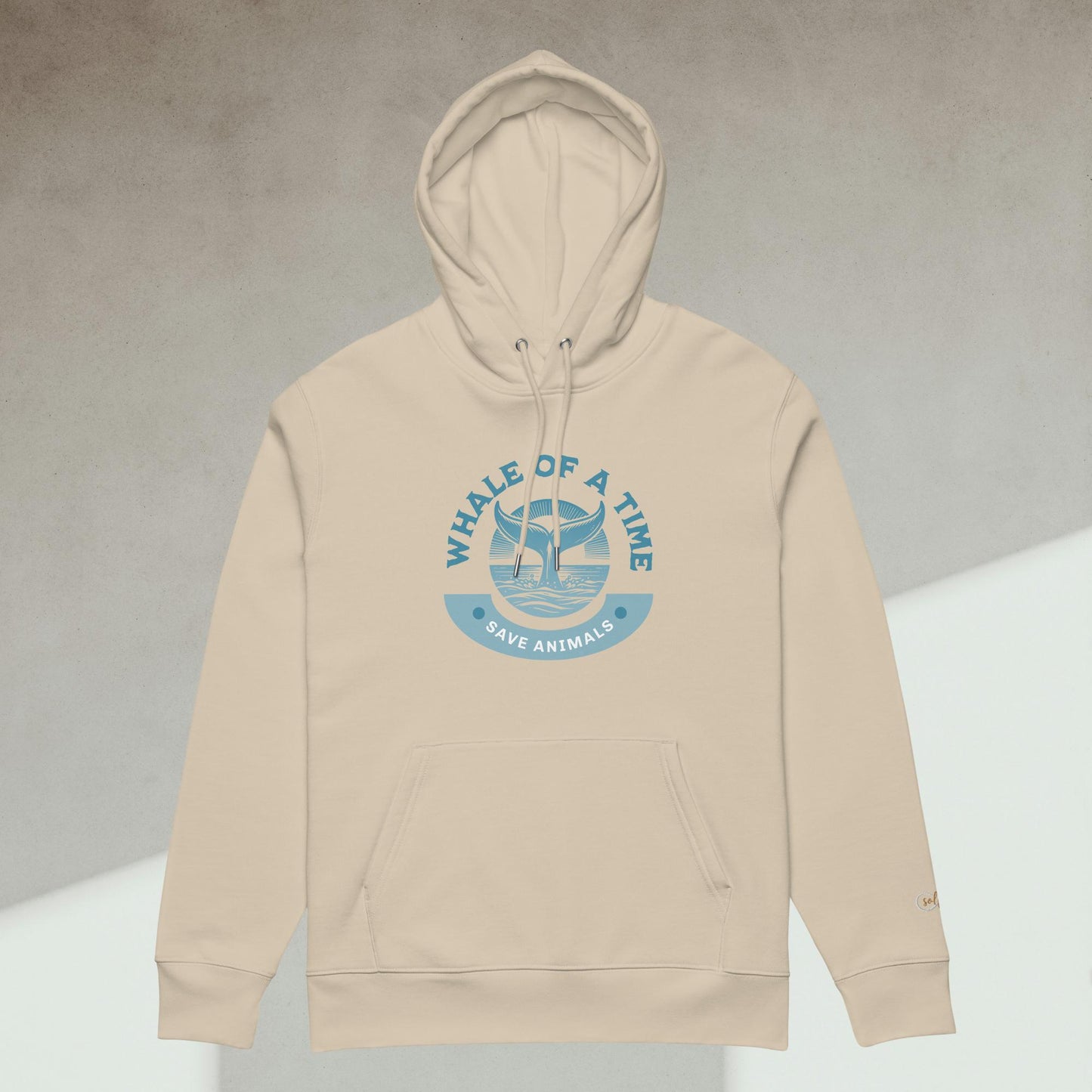 Organic Cotton Hoodie - Eco-Friendly, Soft, Sustainable 'Whale - Save Endangered Animals'