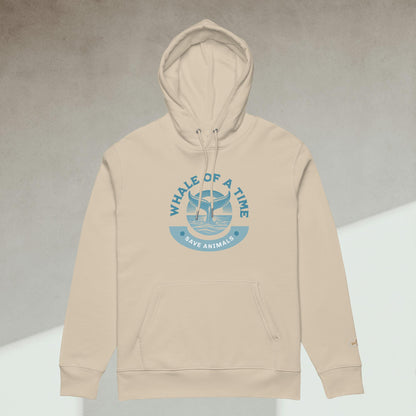 Organic Cotton Hoodie - Eco-Friendly, Soft, Sustainable 'Whale - Save Endangered Animals'