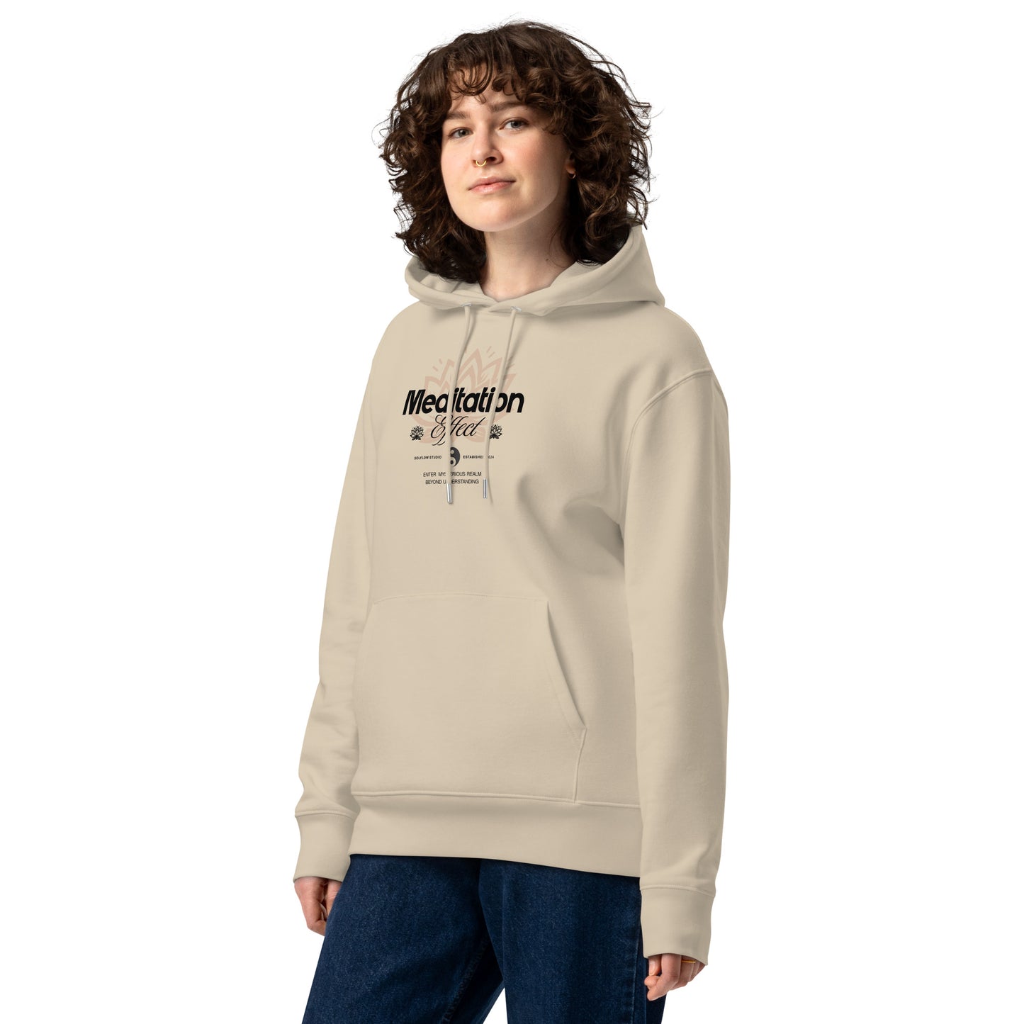 Organic Cotton Hoodie - Eco-Friendly, Soft, Sustainable Sweatshirt  'Meditation effect'