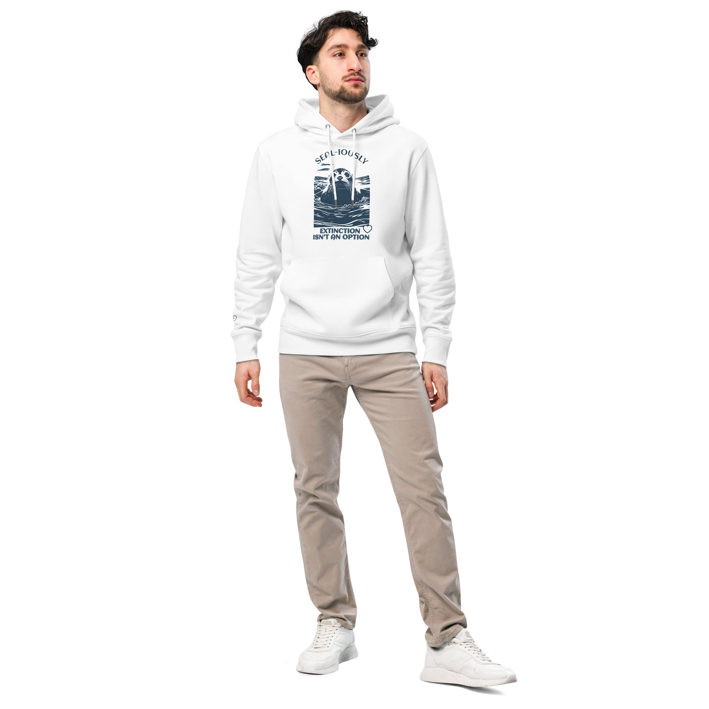 Organic Cotton Hoodie - Eco-Friendly, Soft, Sustainable 'Seal - Save Endangered Animals'