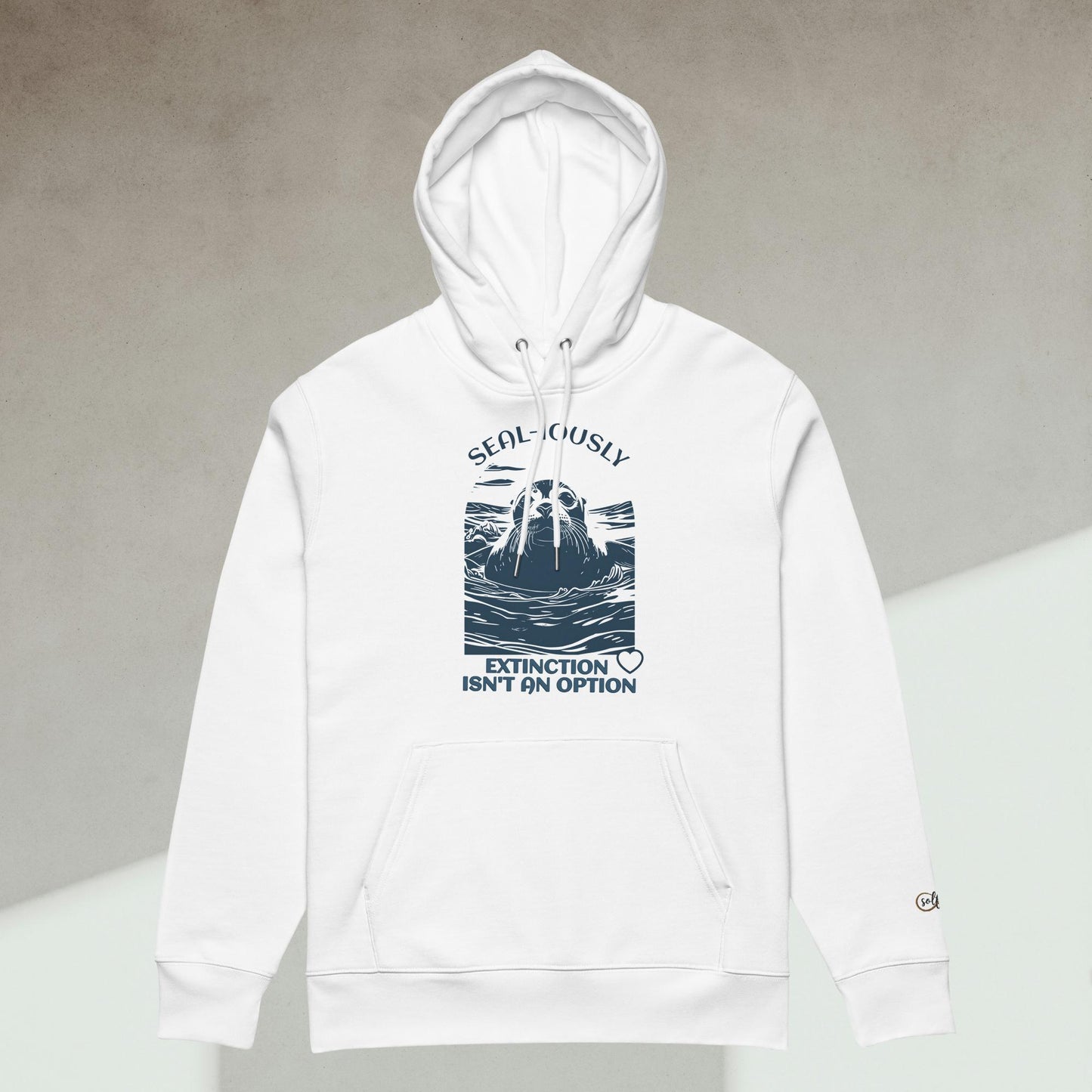 Organic Cotton Hoodie - Eco-Friendly, Soft, Sustainable 'Seal - Save Endangered Animals'