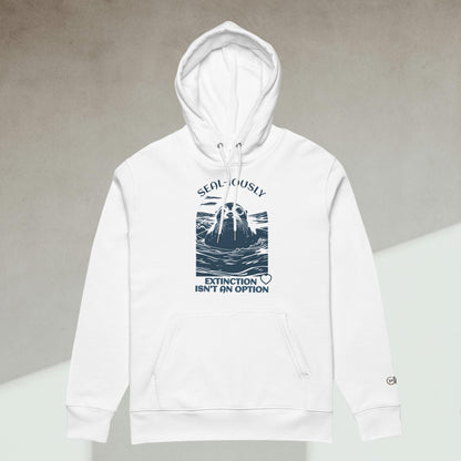 Organic Cotton Hoodie - Eco-Friendly, Soft, Sustainable 'Seal - Save Endangered Animals'