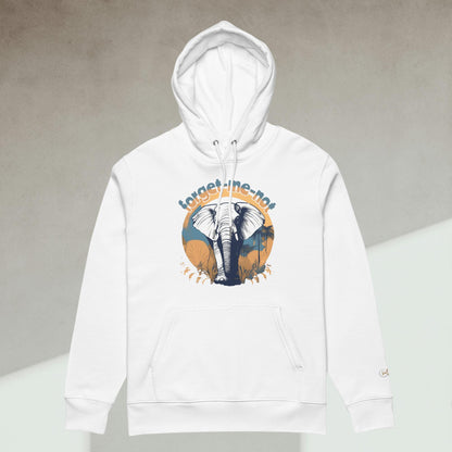 Organic Cotton Hoodie - Eco-Friendly, Soft, Sustainable 'Elephant - save endangered animals'