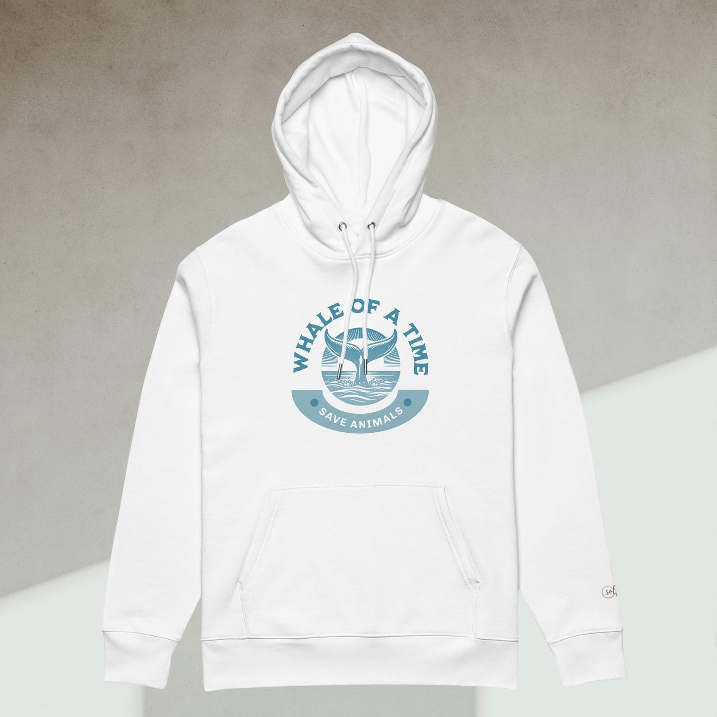 Organic Cotton Hoodie - Eco-Friendly, Soft, Sustainable 'Whale - Save Endangered Animals'