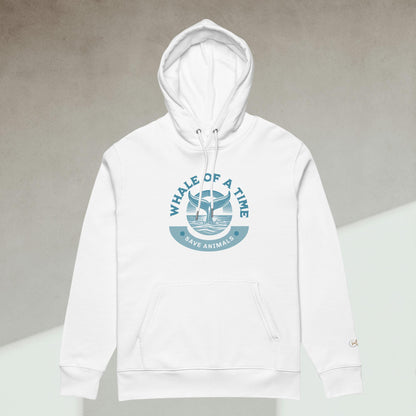 Organic Cotton Hoodie - Eco-Friendly, Soft, Sustainable 'Whale - Save Endangered Animals'