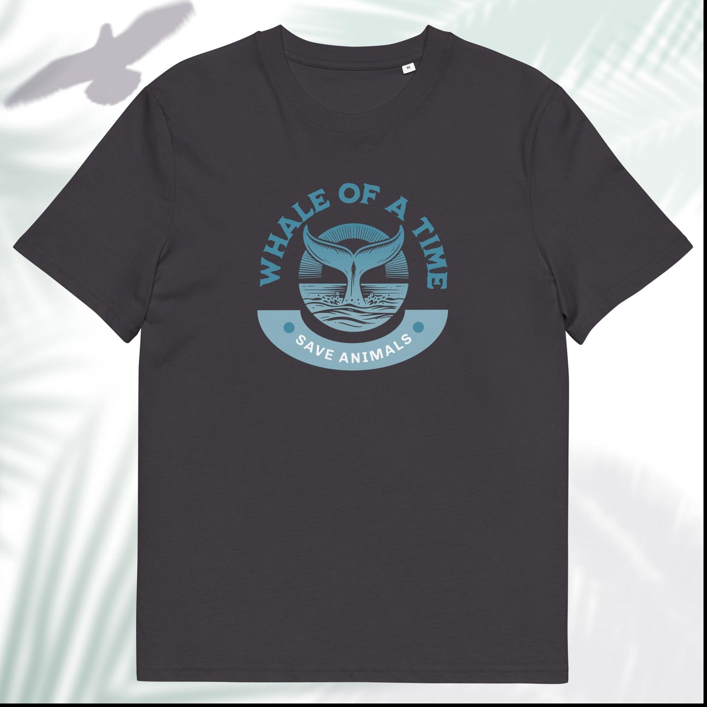 Unisex Organic Cotton T-Shirt - Eco-Friendly Minimalist Sustainable Tee 'Whale - Save Endangered Animals'