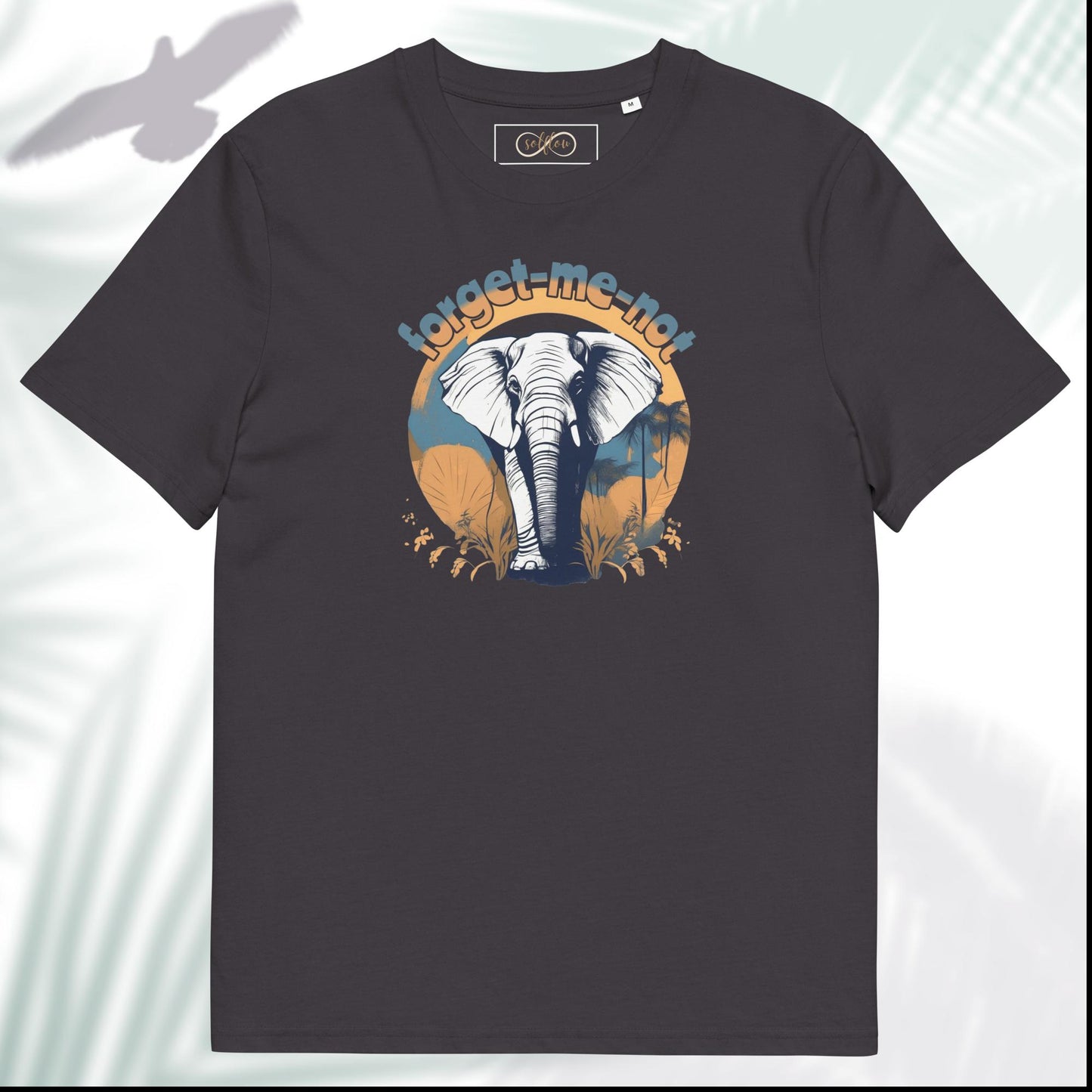 Unisex Organic Cotton T-Shirt - Eco-Friendly Minimalist Sustainable Tee 'Elephant - Save Endangered Animals'