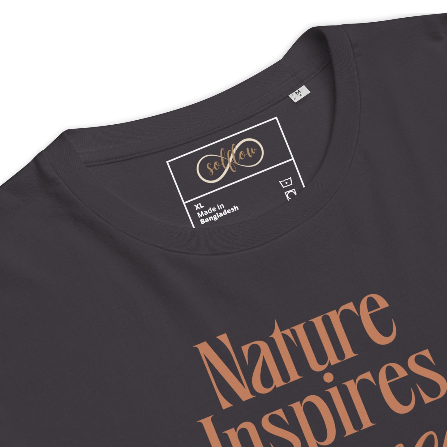 Unisex Organic Cotton T-Shirt - Eco-Friendly Minimalist Sustainable Tee 'Nature Inspires Harmony'