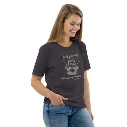 Unisex Organic Cotton T-Shirt - Eco-Friendly Minimalist Sustainable Tee 'A Cup of Mindfulness'