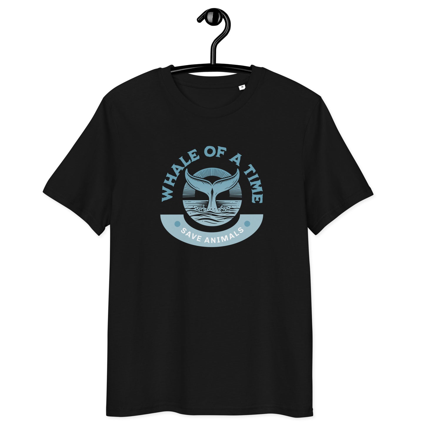 Unisex Organic Cotton T-Shirt - Eco-Friendly Minimalist Sustainable Tee 'Whale - Save Endangered Animals'