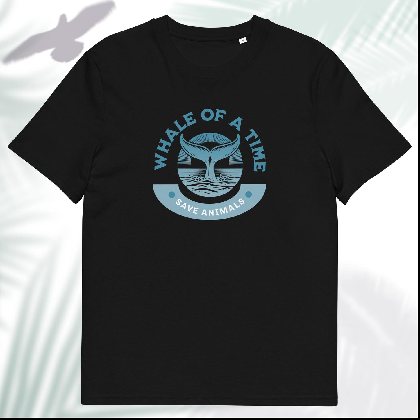 Unisex Organic Cotton T-Shirt - Eco-Friendly Minimalist Sustainable Tee 'Whale - Save Endangered Animals'