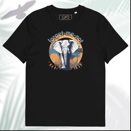 Unisex Organic Cotton T-Shirt - Eco-Friendly Minimalist Sustainable Tee 'Elephant - Save Endangered Animals'