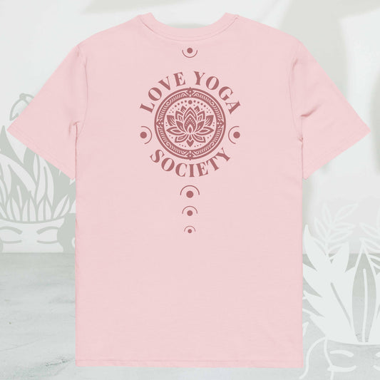 Unisex Organic Cotton T-Shirt - Eco-Friendly Minimalist Sustainable Tee 'Love Yoga Society'