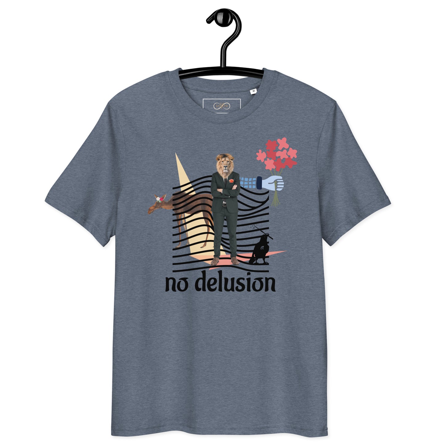 Unisex Organic Cotton T-Shirt - Eco-Friendly Minimalist Sustainable Tee 'No Delusion'