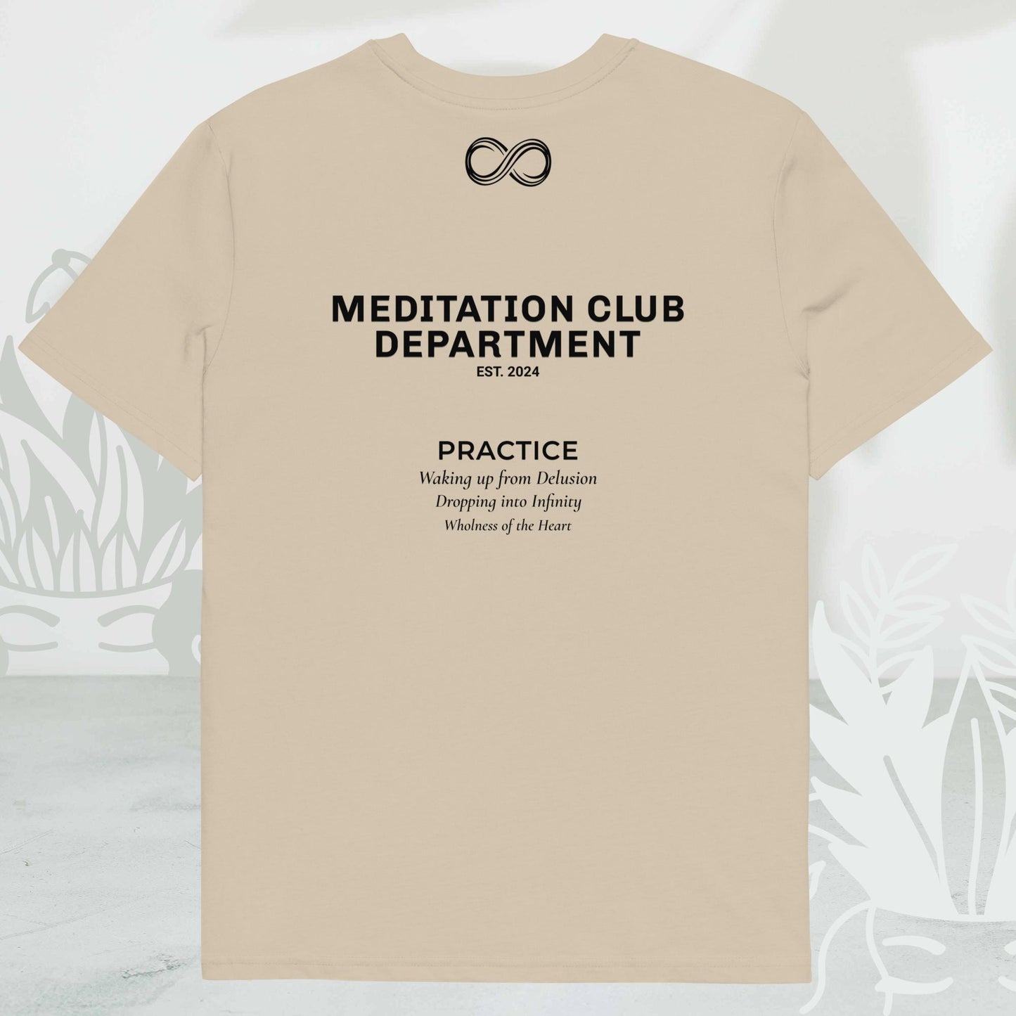 Unisex Organic Cotton T-Shirt - Eco-Friendly Minimalist Sustainable Tee 'Meditation Club Department'