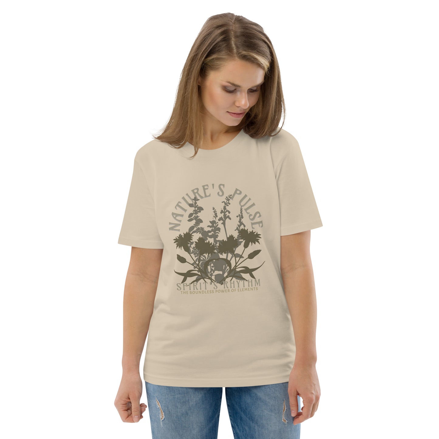 Unisex Organic Cotton T-Shirt - Eco-Friendly Minimalist Sustainable Tee 'Nature's Pulse'