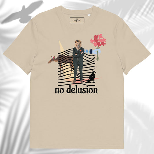 Unisex Organic Cotton T-Shirt - Eco-Friendly Minimalist Sustainable Tee 'No Delusion'