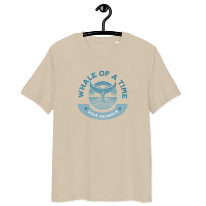 Unisex Organic Cotton T-Shirt - Eco-Friendly Minimalist Sustainable Tee 'Whale - Save Endangered Animals'