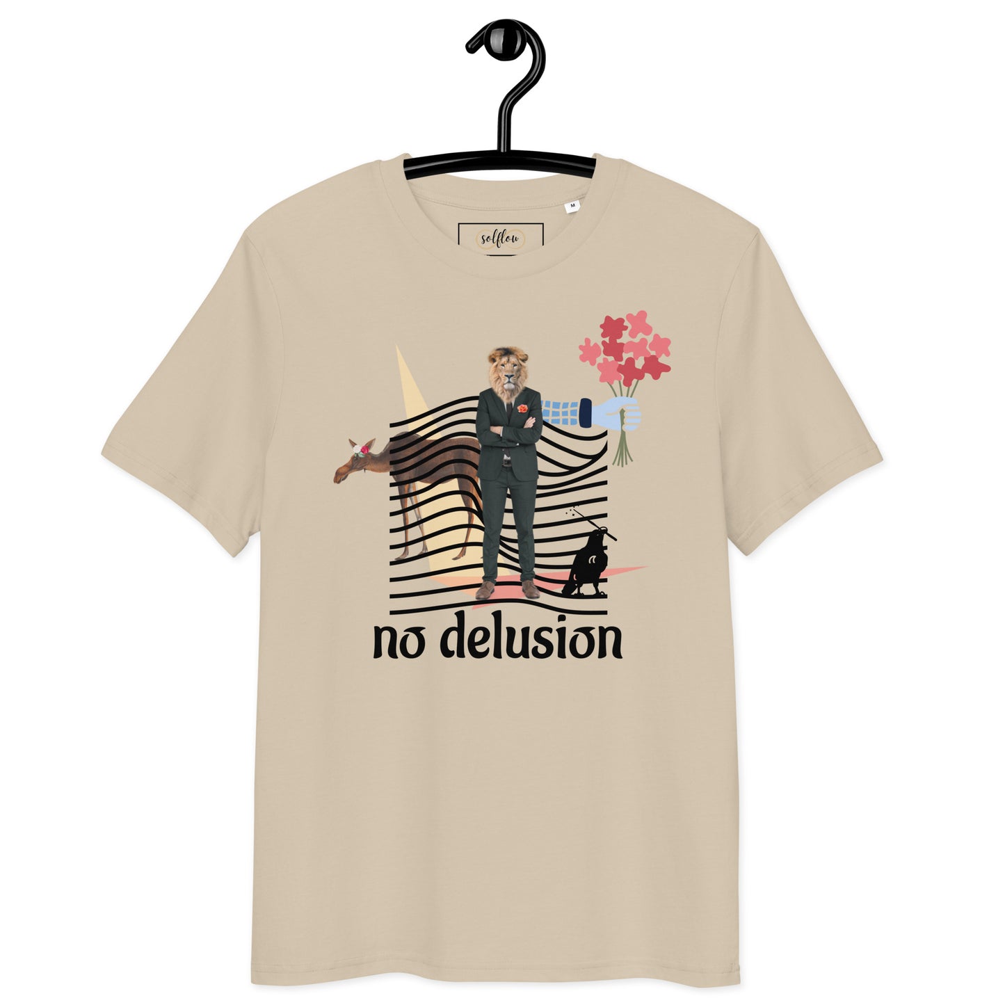 Unisex Organic Cotton T-Shirt - Eco-Friendly Minimalist Sustainable Tee 'No Delusion'