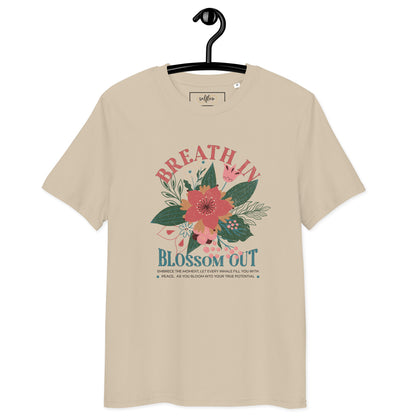 Unisex Organic Cotton T-Shirt - Eco-Friendly Minimalist Sustainable Tee 'Blossom Out'