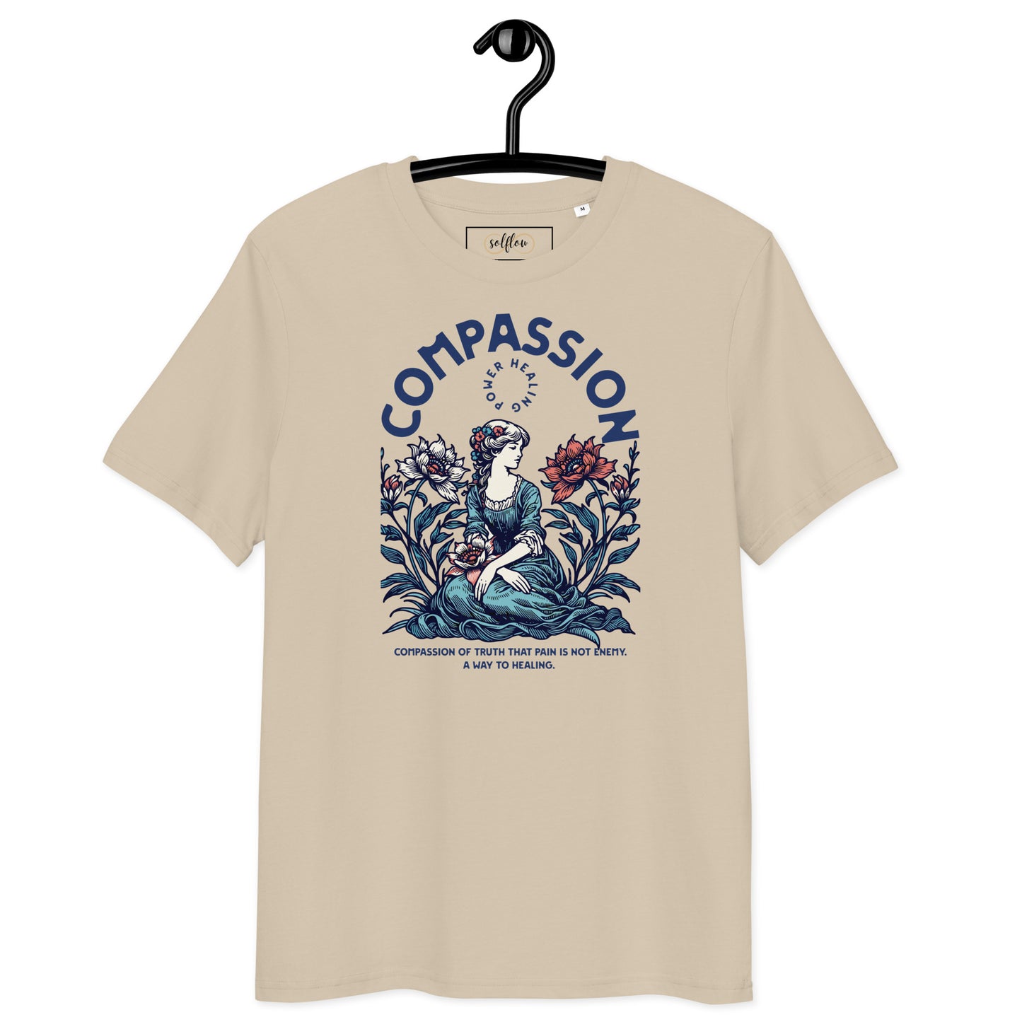 Unisex Organic Cotton T-Shirt - Eco-Friendly Minimalist Sustainable Tee 'Compassion - Healing'