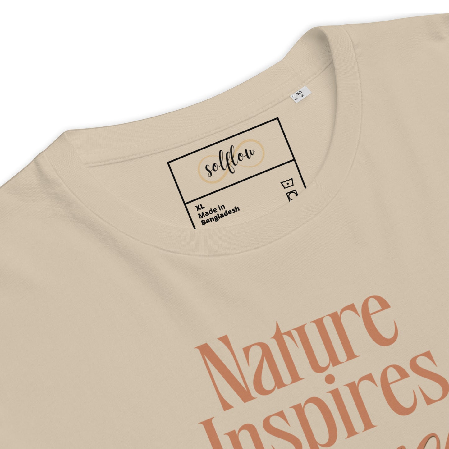 Unisex Organic Cotton T-Shirt - Eco-Friendly Minimalist Sustainable Tee 'Nature Inspires Harmony'