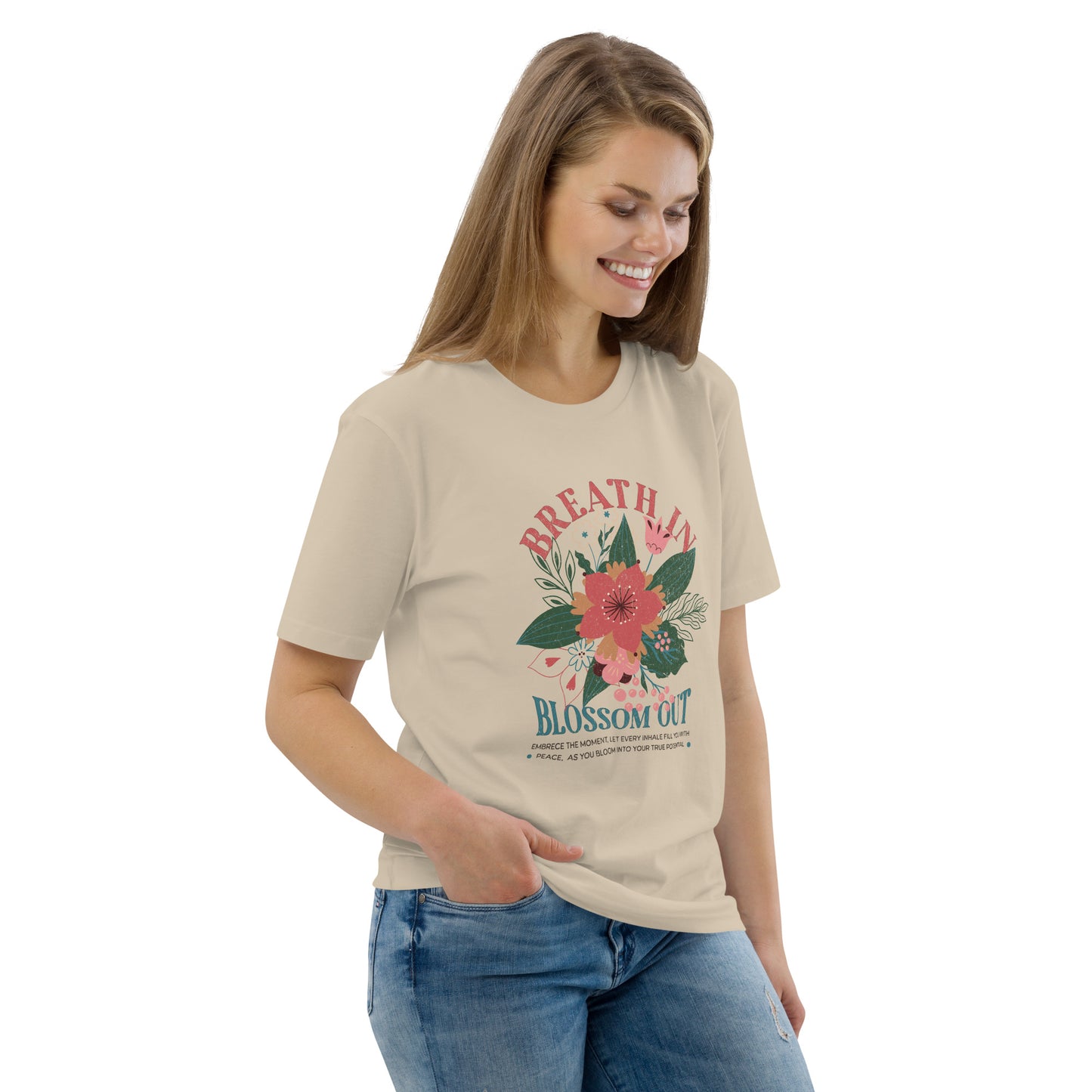 Unisex Organic Cotton T-Shirt - Eco-Friendly Minimalist Sustainable Tee 'Blossom Out'