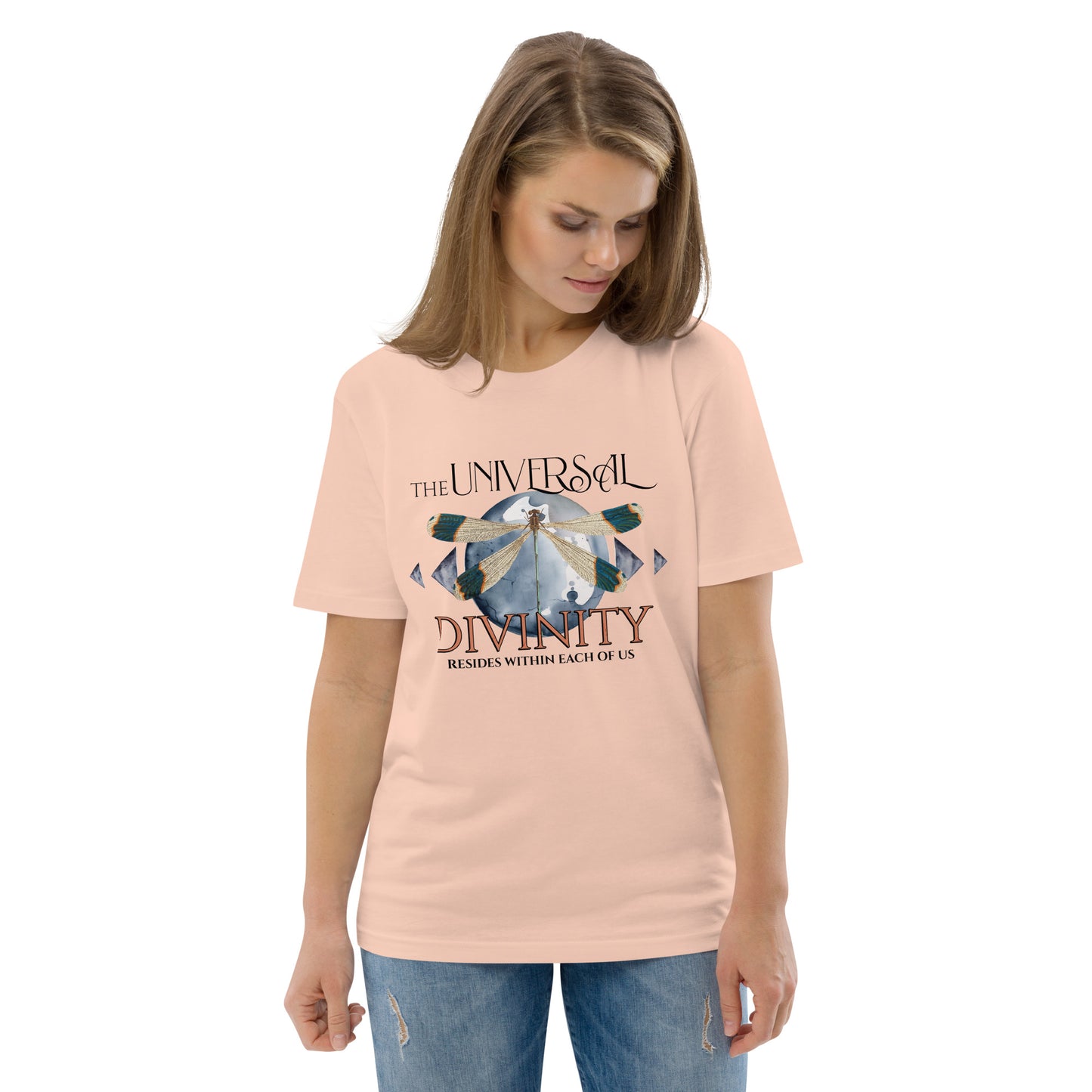 Unisex Organic Cotton T-Shirt - Eco-Friendly Minimalist Sustainable Tee 'Universal Divinity'