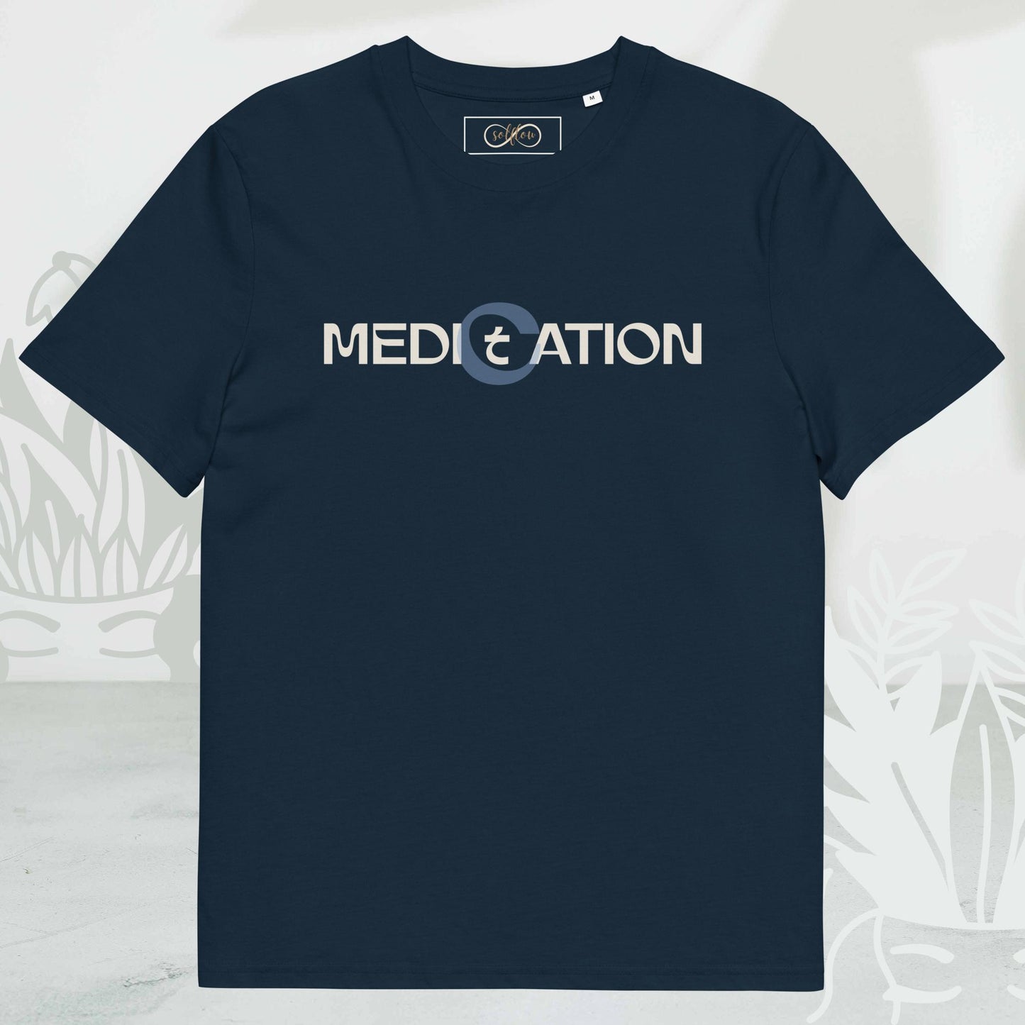 Unisex Organic Cotton T-Shirt - Eco-Friendly Minimalist Sustainable Tee 'Medication - Meditation'