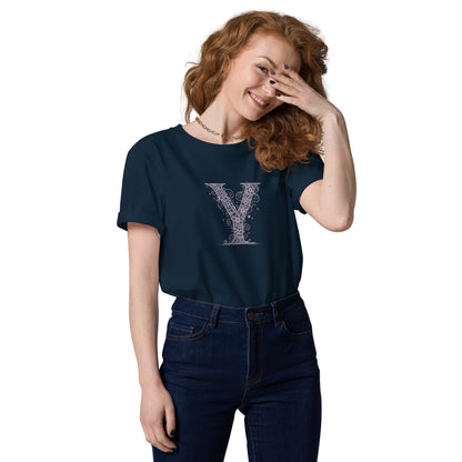 Unisex Organic Cotton T-Shirt - Eco-Friendly Minimalist Sustainable Tee 'Y is For Yoga'