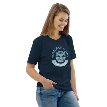 Unisex Organic Cotton T-Shirt - Eco-Friendly Minimalist Sustainable Tee 'Whale - Save Endangered Animals'