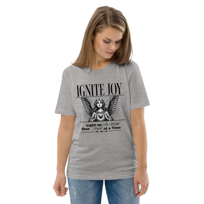 Unisex Organic Cotton T-Shirt - Eco-Friendly Minimalist Sustainable Tee 'Ignite Joy'