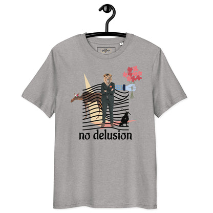 Unisex Organic Cotton T-Shirt - Eco-Friendly Minimalist Sustainable Tee 'No Delusion'