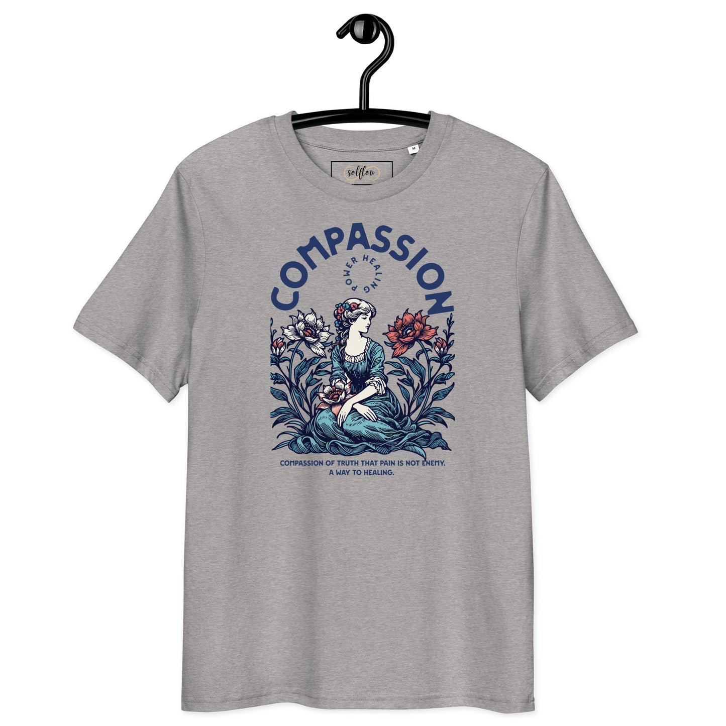 Unisex Organic Cotton T-Shirt - Eco-Friendly Minimalist Sustainable Tee 'Compassion - Healing'