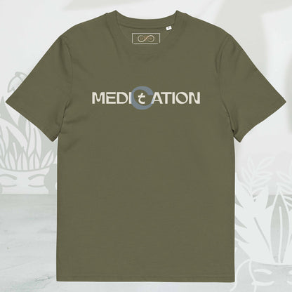 Unisex Organic Cotton T-Shirt - Eco-Friendly Minimalist Sustainable Tee 'Medication - Meditation'