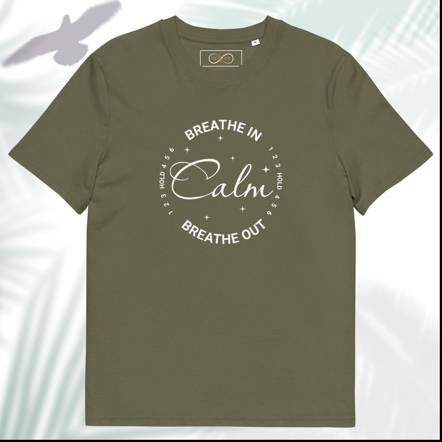 Unisex Organic Cotton T-Shirt - Eco-Friendly Minimalist Sustainable Tee 'Calm - Breathwork'