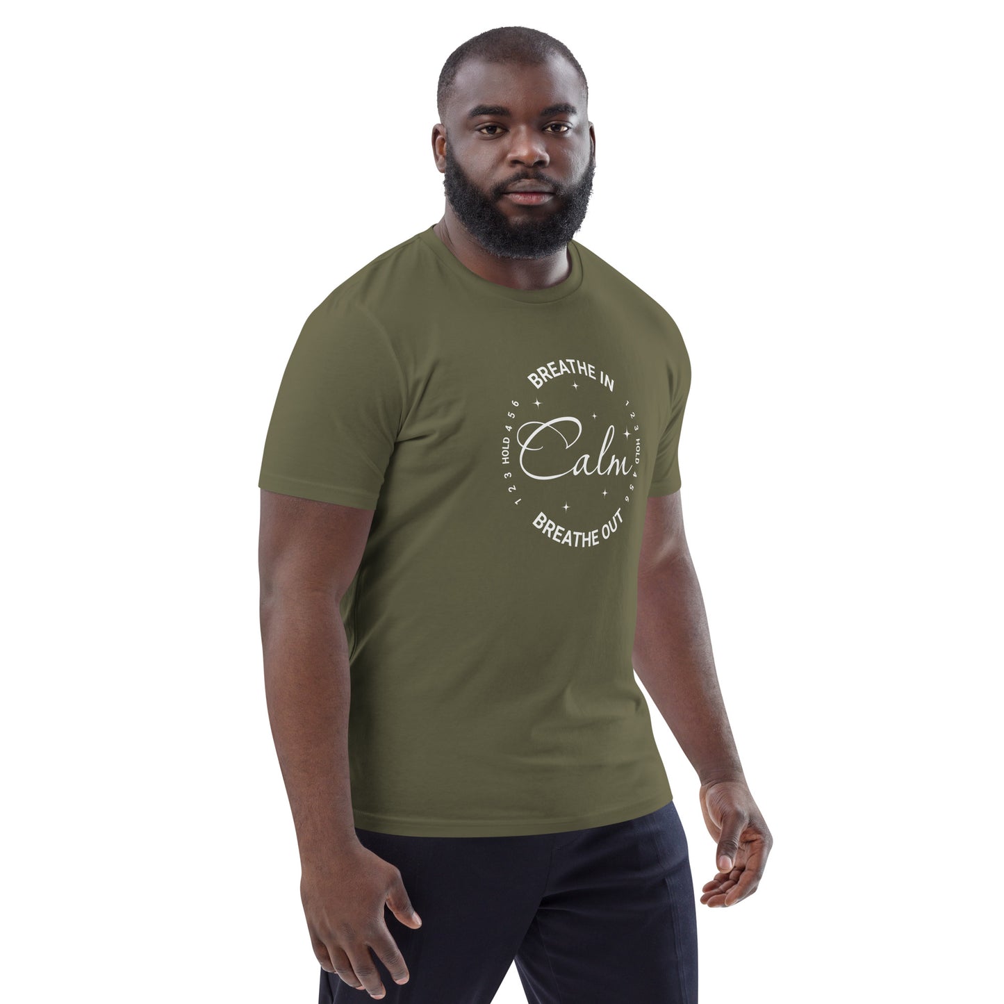 Unisex Organic Cotton T-Shirt - Eco-Friendly Minimalist Sustainable Tee 'Calm - Breathwork'