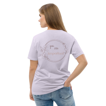 Unisex Organic Cotton T-Shirt - Eco-Friendly Minimalist Sustainable Tee  'You are important'