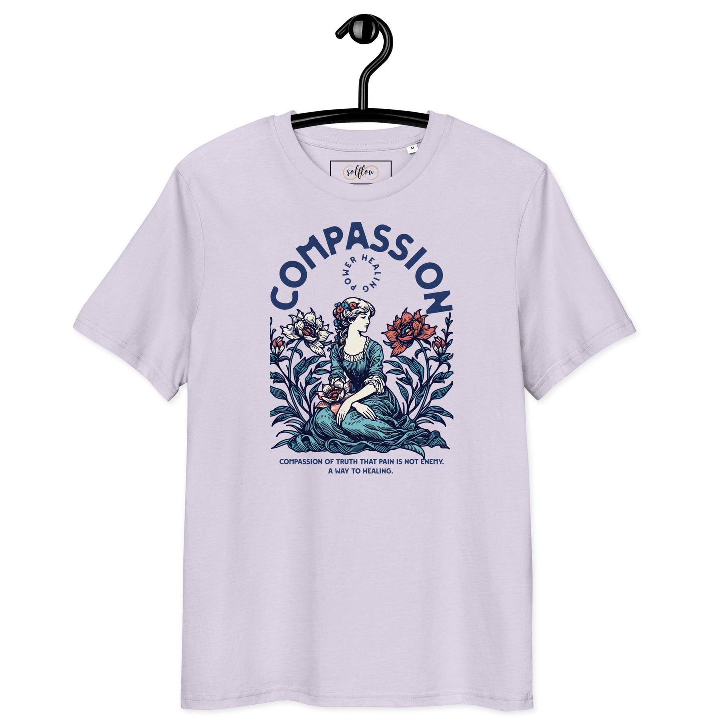 Unisex Organic Cotton T-Shirt - Eco-Friendly Minimalist Sustainable Tee 'Compassion - Healing'