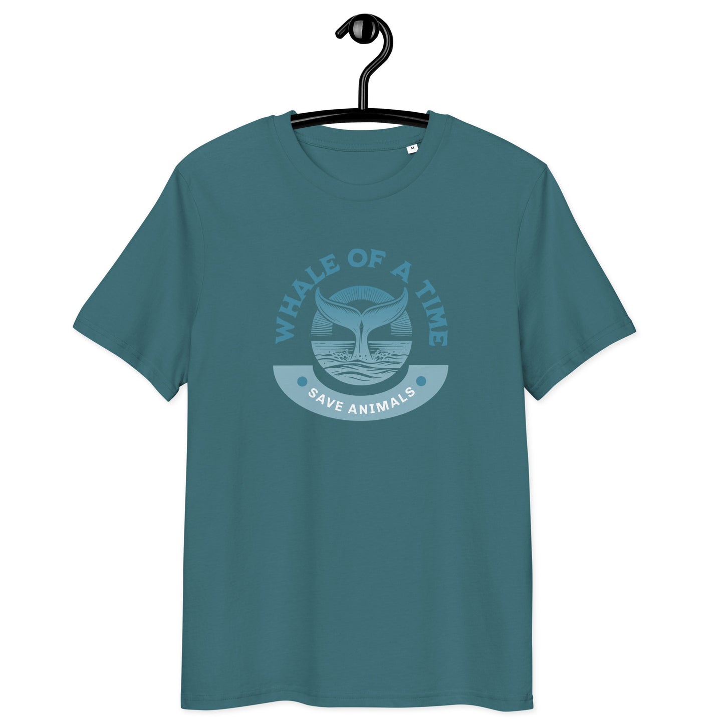 Unisex Organic Cotton T-Shirt - Eco-Friendly Minimalist Sustainable Tee 'Whale - Save Endangered Animals'