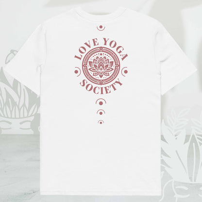 Unisex Organic Cotton T-Shirt - Eco-Friendly Minimalist Sustainable Tee 'Love Yoga Society'