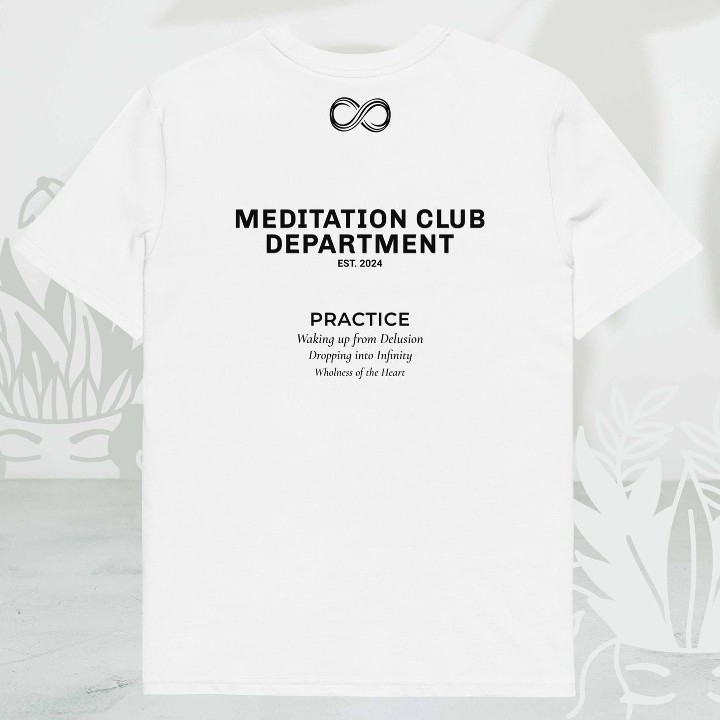 Unisex Organic Cotton T-Shirt - Eco-Friendly Minimalist Sustainable Tee 'Meditation Club Department'