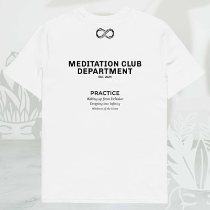 Unisex Organic Cotton T-Shirt - Eco-Friendly Minimalist Sustainable Tee 'Meditation Club Department'