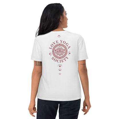 Unisex Organic Cotton T-Shirt - Eco-Friendly Minimalist Sustainable Tee 'Love Yoga Society'