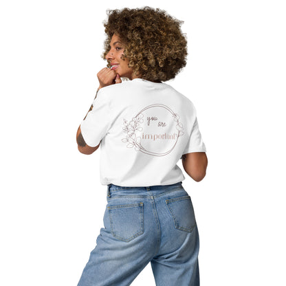 Unisex Organic Cotton T-Shirt - Eco-Friendly Minimalist Sustainable Tee  'You are important'