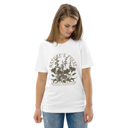 Unisex Organic Cotton T-Shirt - Eco-Friendly Minimalist Sustainable Tee 'Nature's Pulse'